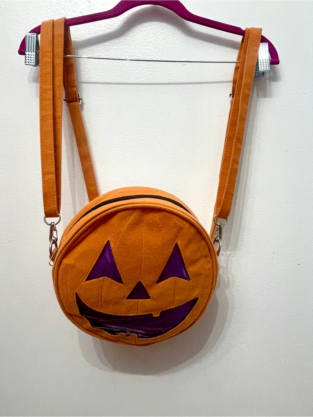Orange Jack-O'-Lantern Crossbody/Backpack Bag